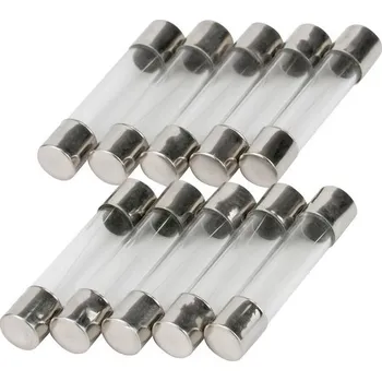 Balení 10 miniaturních pojistek SeKi 0,16 A (160 mA), 6x30 mm, rychlé; skleněná pojistka 250 V 0,16