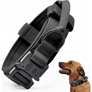 Obojek pro psa Nylonový obojek pro psa, nastavitelný, černý, s kontrolním úchytem, univerzální