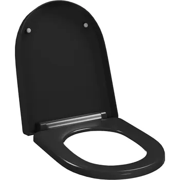 WC sedátko WC sedátko černé polypropylenové 46x36,5 cm s tichým zavíráním
