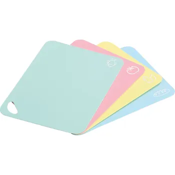 Sada pastelových prkének na krájení s nožem, 4 kusy, 38 x 29 cm, Kesper