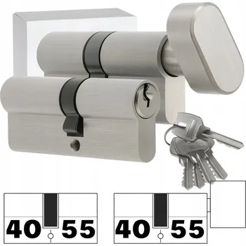 Vložka do dveří SADA VLOŽEK 40/55 + 40/55G, SYSTÉM 5 KLÍČŮ, NIKL, ITB