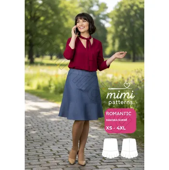 Nit Dámský komerční střih, Sukně, Romantic - Tištěný střih