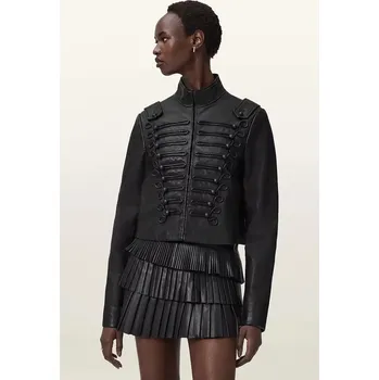 Moto bunda Kožená bunda AllSaints W075LD černá 99X, vel. 40