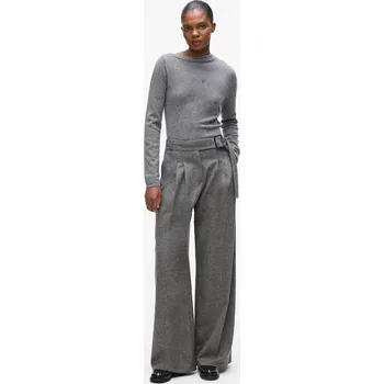 Dámské kalhoty Kalhoty s příměsí vlny Karl Lagerfeld A4W10112 šedá 90X, vel. 36