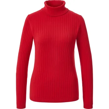 Dámský svetr 694612 - Tchibo - Žebrovaný rolák - pro ženy - vel. XXL 52/54 - barva: červená