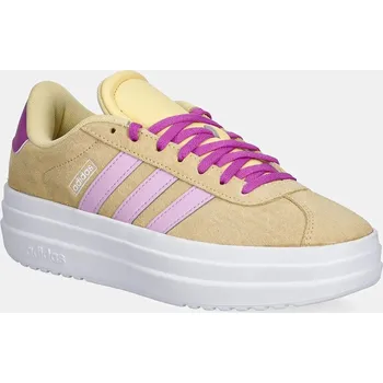 Chlapecké tenisky Dětské semišové sneakers boty adidas VL COURT BOLD JI1019 žlutá 17X, EUR 40
