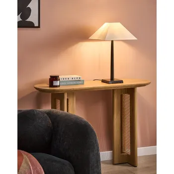 Lampička Stolní lampa černá železné bílé látkové stínidlo moderní ložnice obývací pokoj Beliani