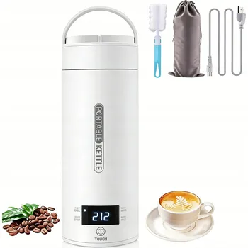 Rychlovarná konvice ELEKTRICKÁ CESTOVNÍ KONVICE 500ML 300W MINI TERMOSKA OHŘÍVACÍ HRNEK LCD