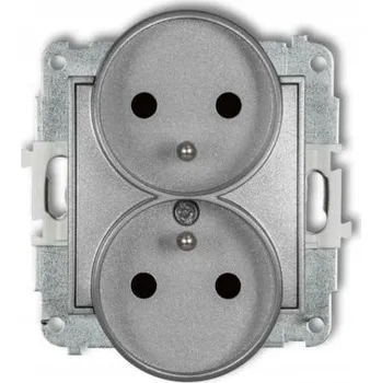 Elektrická zásuvka Stříbrná nástěnná Elektrická Zásuvka Karlik