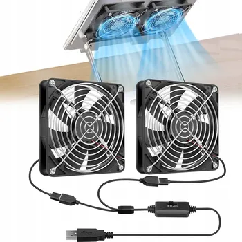 Domácí ventilátor 2v1 140mm USB VENTILÁTOR CHLAZENÍ ČERNÝ PRO LAPTOP TV
