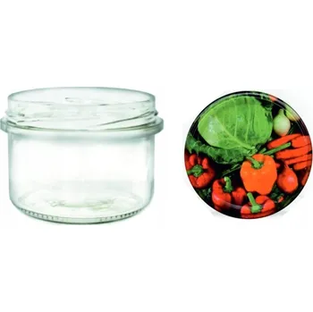 Sklenice 8x SKLENICE 235 ML S VÍČKEM ZAVAŘENINY