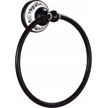 DRŽÁK věšák na ručníky mosazný koupelnový BYBLIS černý RETRO