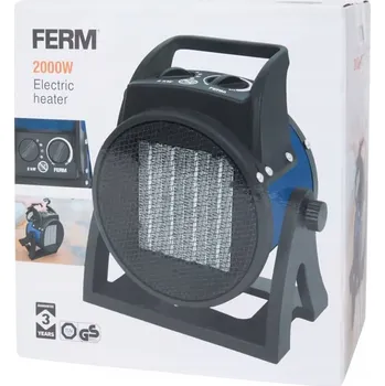 Přímotop Keramický ohřívač / topidlo Farelka 2000 W FERM ČERNÝ