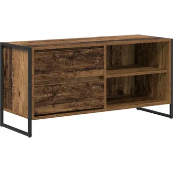 Televizní stolek TV stolek se zásuvkou, staré dřevo, 100 x 36 x 49,5 cm