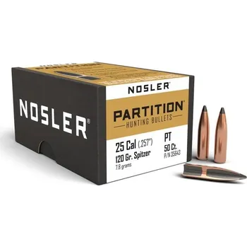 Příslušenství pro sportovní střelbu Střely Nosler Partition .25 cal, dia .257, 120grs