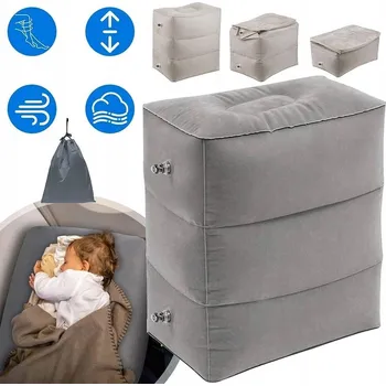 Polštář NAFUKOVACÍ PODNOŽKA POD NOHY, CESTOVNÍ POLŠTÁŘ DO LETADLA A AUTA