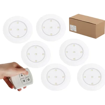 LED páska Aga LED Bezdrátové bateriové světlo 6ks. + dálkové ovládání