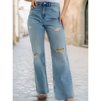 Dámská móda Sinsay - Džíny s širokými nohavicemi a vysokým pasem - tyrkysová - 831BK-65J - 831BK-65J-32