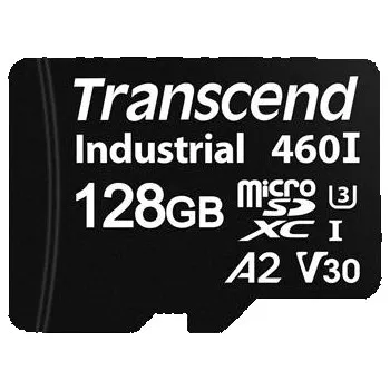 Paměťová karta Transcend 128GB microSDXC460I UHS-I U3 V30 A2 3K P/E (3D TLC) průmyslová paměťová karta, 100MB/s R, 85MB/s W, černá TS128GUSD460I