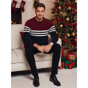 Pánské oblečení Pánský svetr pruhovaný tmavě modrý