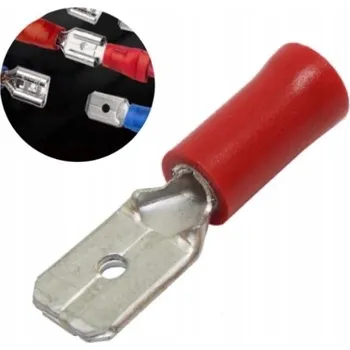 elektrický kabel Kabelový konektor izolovaný 6,3x0,8 mm, samec, 0,5-1,5 mm², červený