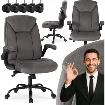 Kancelářská otočná židle K Psacímu Stolu Ergonomická šedá COMFORT
