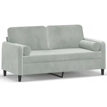 Pohovka Dvojmístná pohovka samet světle šedá 158x77x80cm