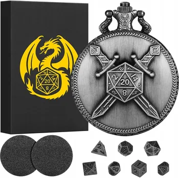 Příslušenství k deskovým hrám Kovové hrací kostky s čísly, sada 7 ks, příslušenství pro deskové hry