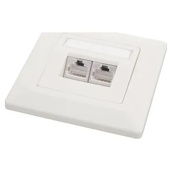 Elektrická zásuvka Zásuvka Solarix CAT6 STP 2 x RJ45 pod omítku bílá