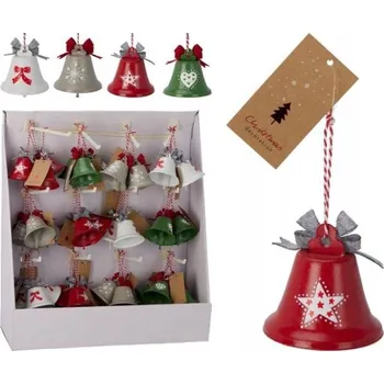 Vánoční dekorace Ozdoby na vánoční stromeček kovový zvonek 6 cm 693240