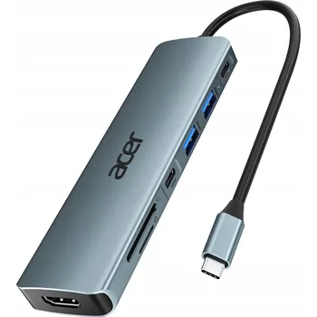 USB hub Acer Hub USB-C 7v1 ODK360 HDMI 4K 100W PD SD USB 3.0 adaptér Notebook a Mac