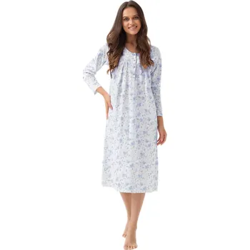 Dámské noční prádlo Dámská noční košile Luna květinový vzor- volný střih, Růžová L i170_338-L-2