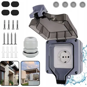 Elektrická zásuvka VENKOVNÍ ZAHRADNÍ VODOTĚSNÁ ZÁSUVKA IP66 250V