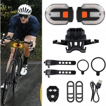 Cyklosvítilna ZADNÍ LED SVĚTLO NA KOLO S BLINKRY OVLÁDANÉ DÁLKOVÝM OVLADAČEM - SADA