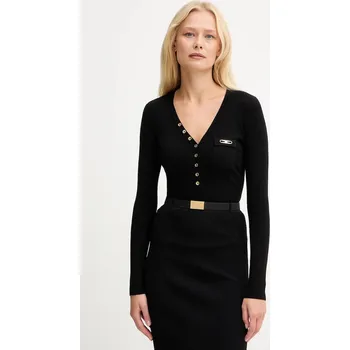 Dámský svetr Svetr s přídavkem hedvábí Elisabetta Franchi MK12B56E2 černá 99X, vel. 36