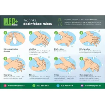 Dezinfekce Návod na dezinfekci rukou - samolepka, formát A5