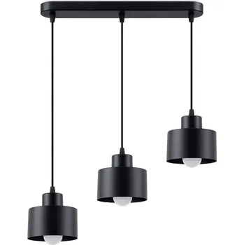 Moderní závěsné svítidlo SAVAR 3 černé kovové s nastavitelnou výškou do obýváku a nad jídelní stůl