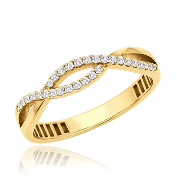 Prsten MINET Elegantní zlatý prsten s bílým zirkonem Au 585/1000 vel. 58 - 1,50g JMG0321WGR58