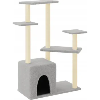 Multifunkční škrabadlo pro kočky světle šedé 91 x 53,5 x 107,5 cm
