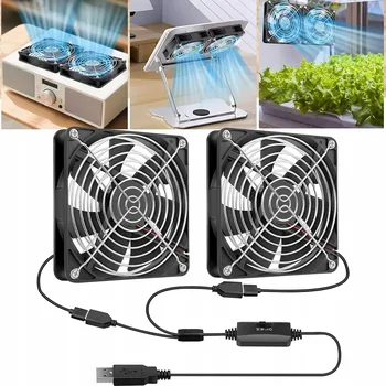 Domácí ventilátor USB VENTILÁTOR 5V 2W SE 2 NASTAVITELNÝMI RYCHLOSTMI PRO LAPTOP ROUTER