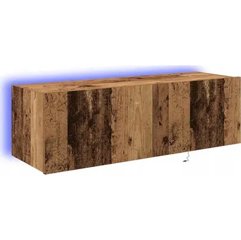 Televizní stolek TV stolek s LED osvětlením Staré dřevo 100x35x31 cm