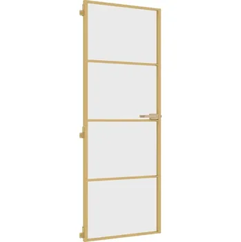 Stavební výplň Interiérové skleněné dveře 76 x 201,5 cm, zlaté a průhledné