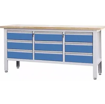 Dílenský stůl Procarosa PROFI9 Dílenský ponk 1690 x 600 x 865 mm, modrá barva