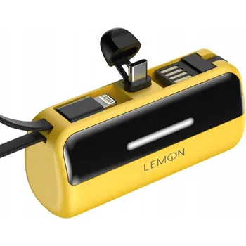 Powerbanka MINI POWERBANKA LEMON X3 5000 mAh 22,5W USB-C PD Lightning rychlé nabíjení
