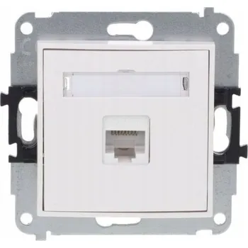 Elektrická zásuvka Internetová zásuvka 1x bez rámečku karlik mini, bílá barva