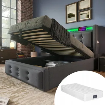 Postel Jednolůžková dřevěná postel Arhatreya 90x200 cm šedá