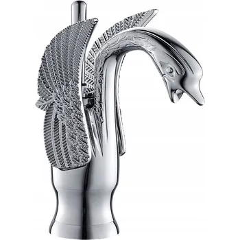 Vodovodní baterie UMYVADLOVÁ baterie BATERIE retro STŘÍBRNÝ CHROM stojánková LABUŤ EMINA