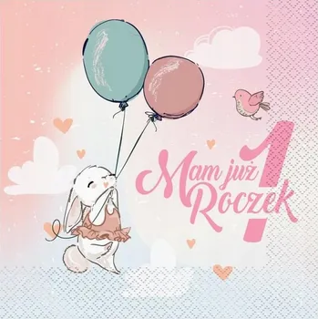 Papírový ubrousek PAPÍROVÉ UBROUSKY KRÁLÍČEK UŽ MI JE ROK 20 KS