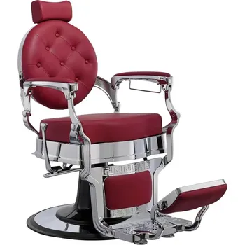 Kadeřnické křeslo Luxusní barber křeslo BUZZ SILVER Burdeos chair