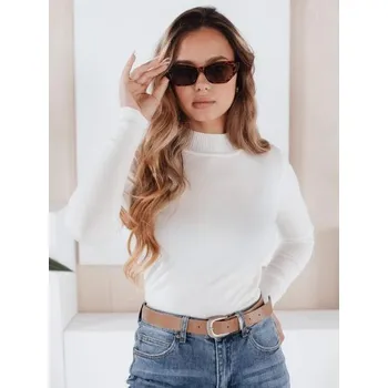 Dámský svetr Dámský svetr s polorolákem TARLENA bílý
